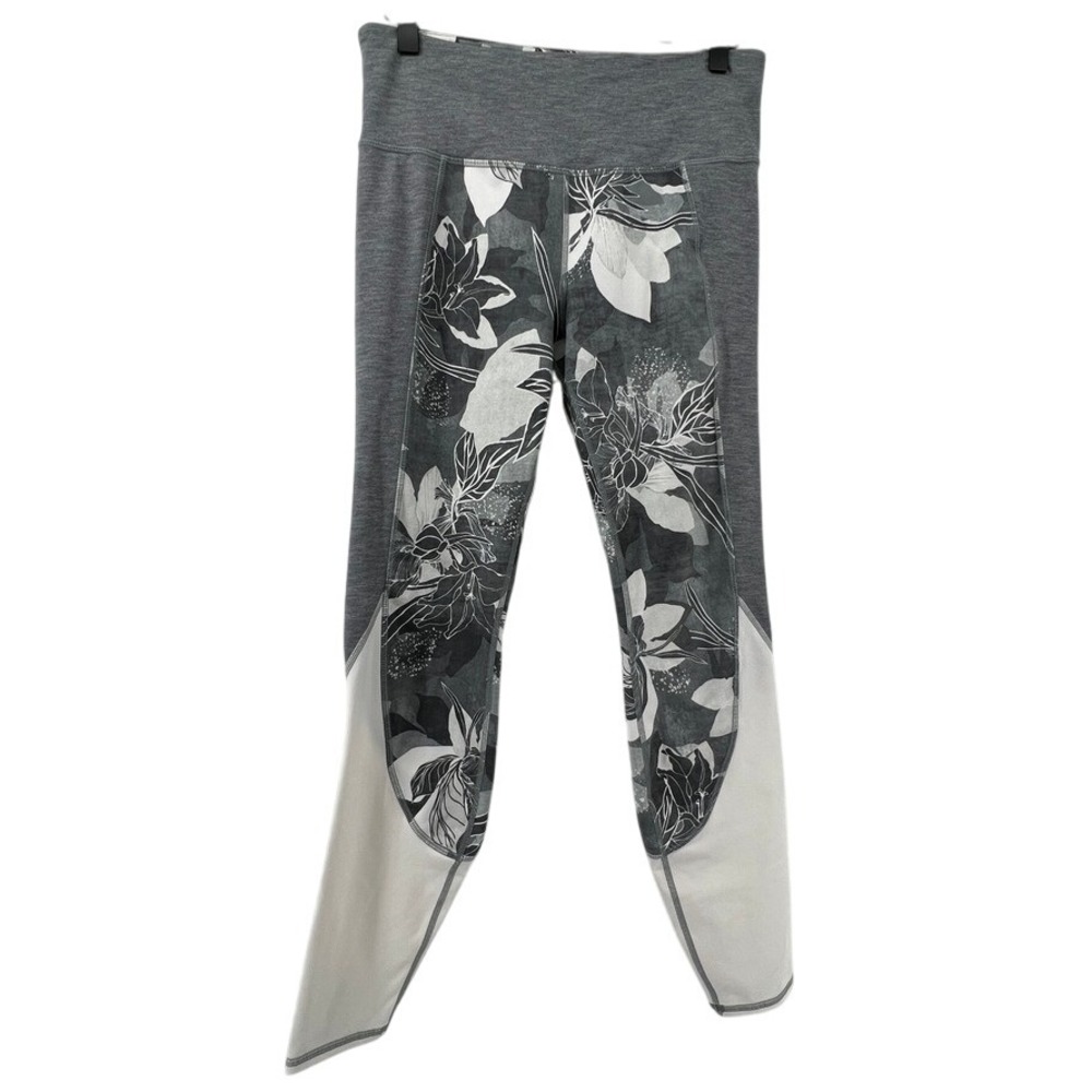 Athleta Women M High‎ Rise Tropical Flow Chaturanga 28" Tight Legging Gray White